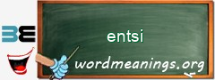 WordMeaning blackboard for entsi